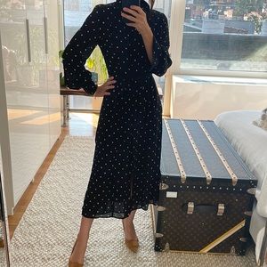 Aritzia Babaton polka dot dress black Size 2 - excellent